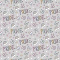 Pride Parade. LGBT. Lettering. Cartoon print.